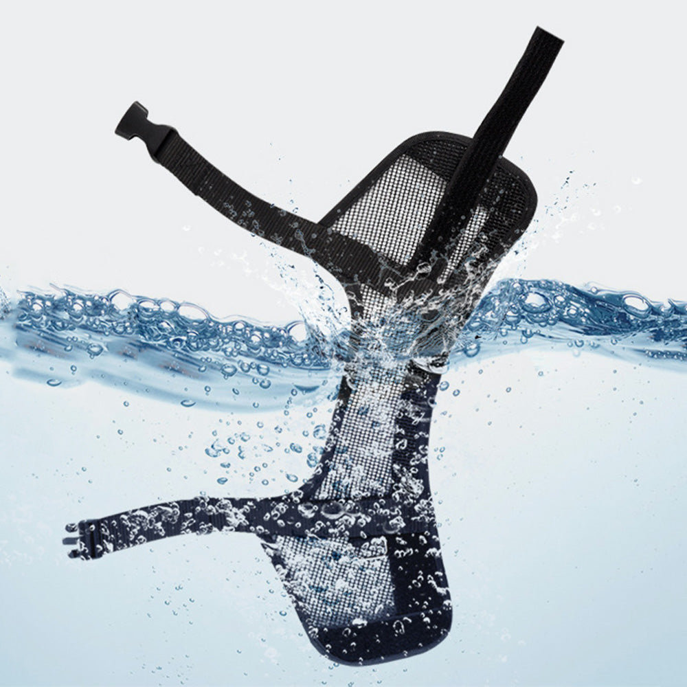 Dog Muzzle Air Mesh Adjustable Mouth Guard for Bark and Scavenging Prevention Black