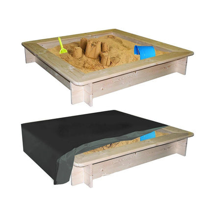 Square Sandbox Sandpit Cover Sandbox Canopy With Drawstring for Sandpit Toys Black