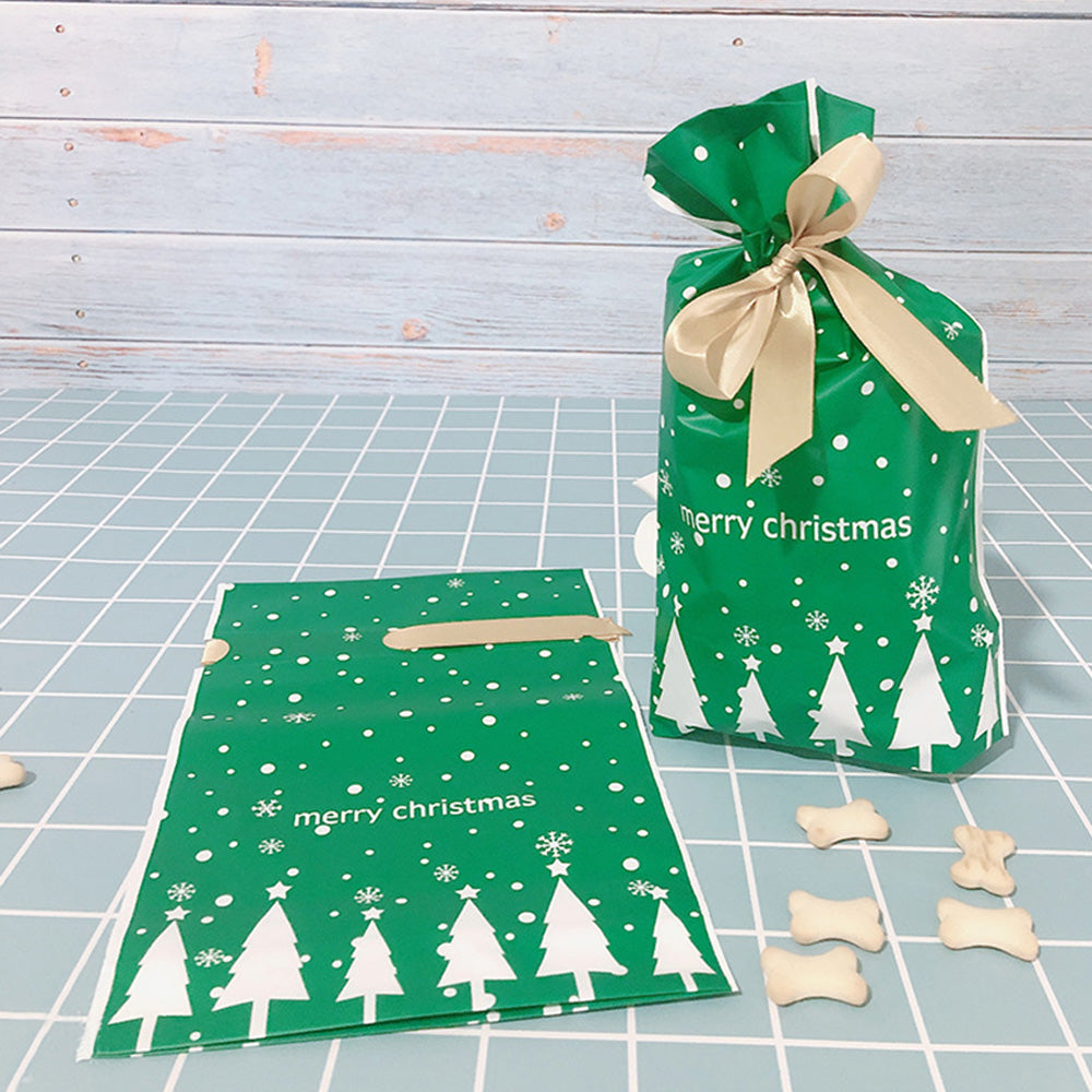 50PCS Christmas Candy Treat Bags Gift Wrapping Drawstring Bags for Holiday Parties Style 2