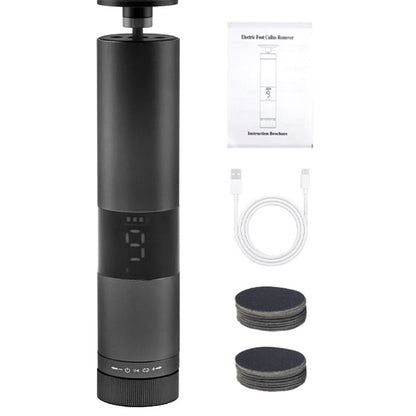 9-Speed Adjustable Electric Foot Callus Remover Digital Display Rechargeable Foot Sander Pedicure Tools with Sandpaper Disks Black