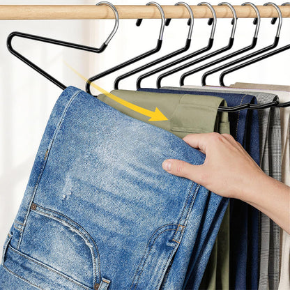 10 Pack Open Pant Hangers -Black