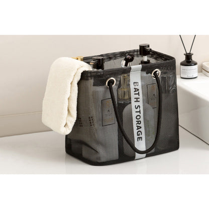 Foldable Mesh Bath Storage Bag with Handle