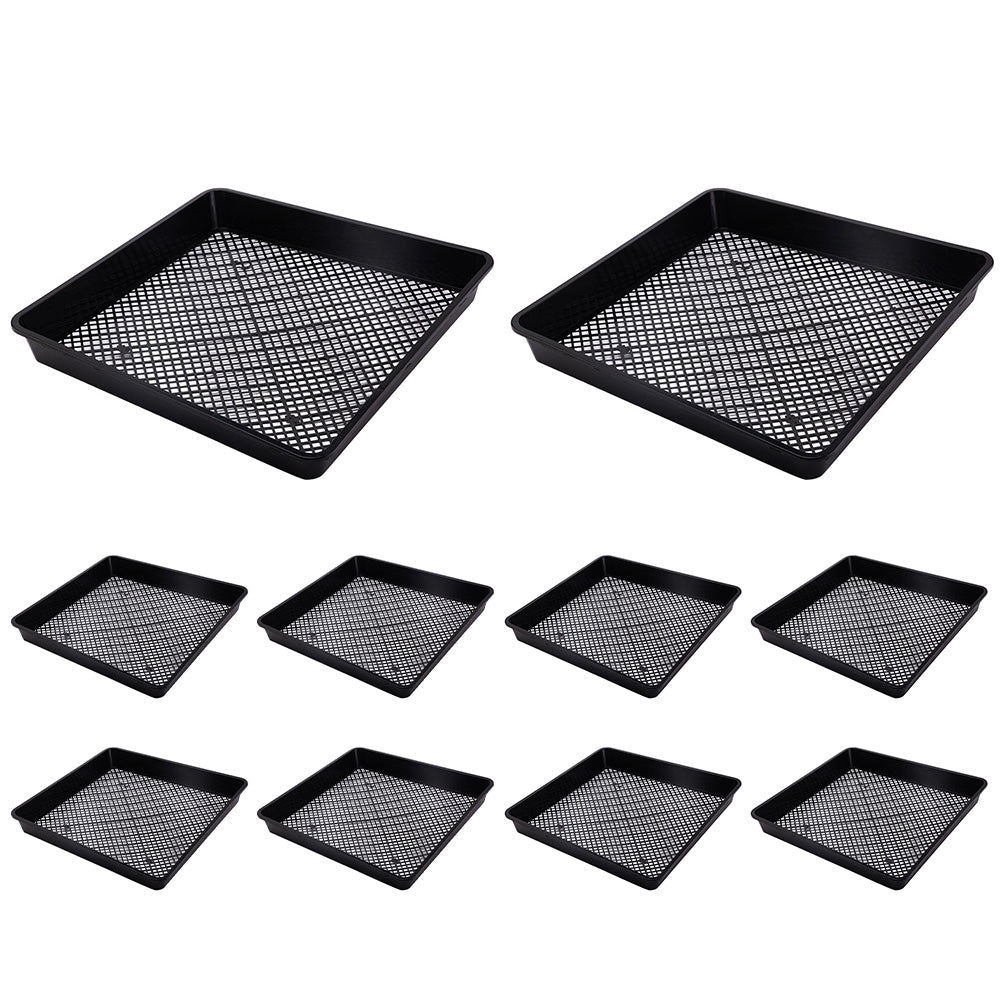 10 Piece 40cm Square Fine Hole Seedling Trays for Propagation