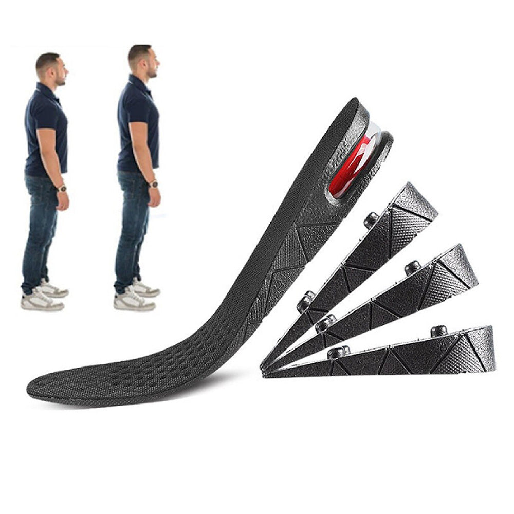 1 Pair 4-Layer Heel Insert Height Increase Insoles Air Taller Cushion Insoles