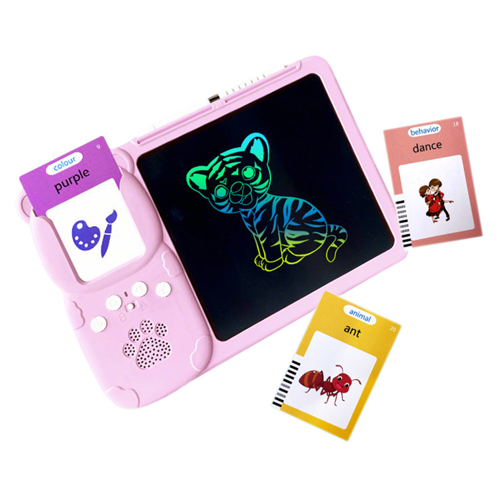 Talking Flash Cards Toys 510 Words with Drawing Tablet for Boys Girls-Pink