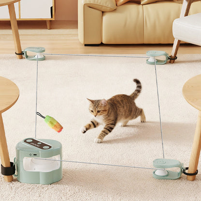 Interactive Cat Toy Automatic Moving And Enrichment Toy For Indoor Cats-Green
