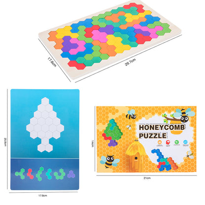 Wooden Tangram Puzzle Set STEM Educational Logic IQ Game Montessori Toy