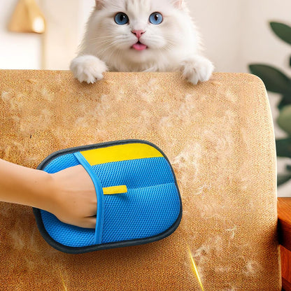 2Pcs Pet Hair Remover Gloves Cats Dogs Hair Remover for Laundry Couch Furniture Carpet-Blue