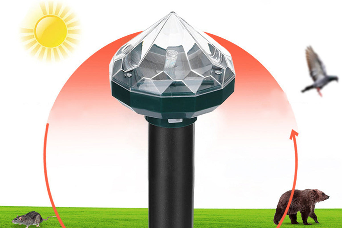 4Pcs Mole Repellent Solar Powered with Auto LED Lights for Mice Snakes Moles