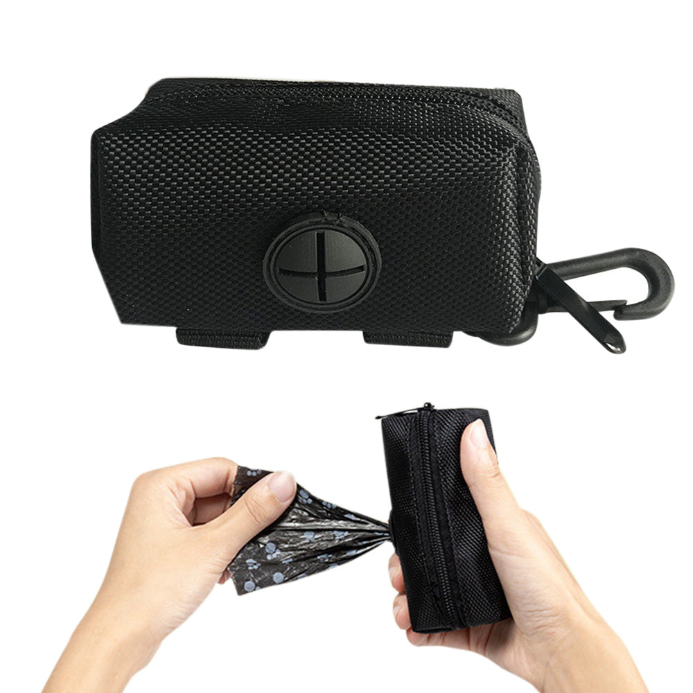 Dog Poop Bag Dispenser Pet Waste Bag Holder for Puppy Walking Cleanup Black