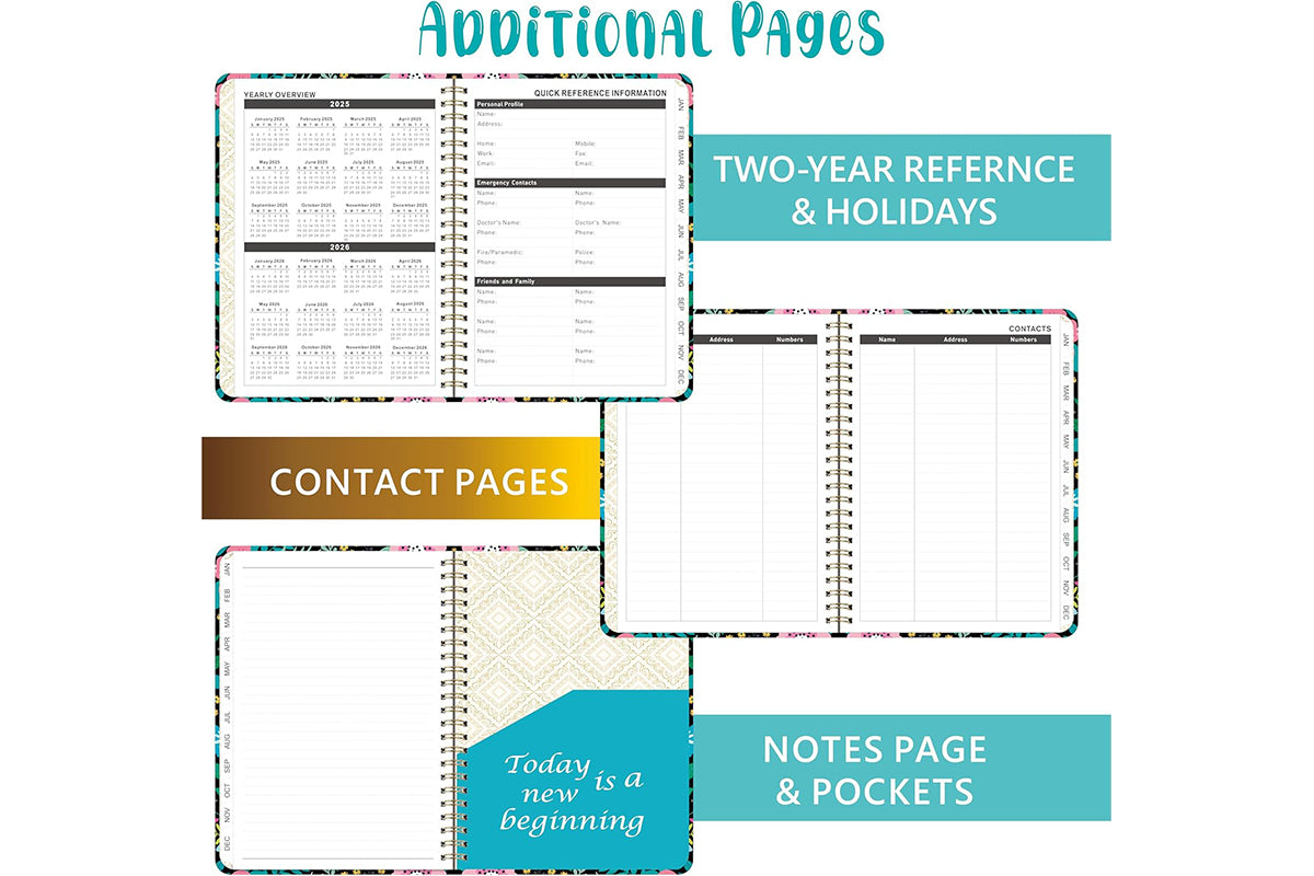 2025 Planner Book with Bookmark 2025 Calendar JAN 2025 - DEC 2025 Weekly and Monthly Academic Planner-Blue