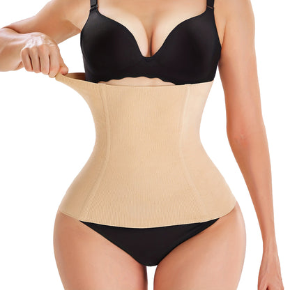 Postpartum Waist Trainer Breathable Postpartum Belly Band - Beige