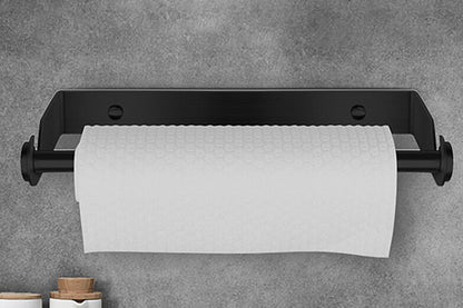 Paper Towel Holder Under Cabinet Wall Mount Stainless Steel Rack Towel Organizer-Black
