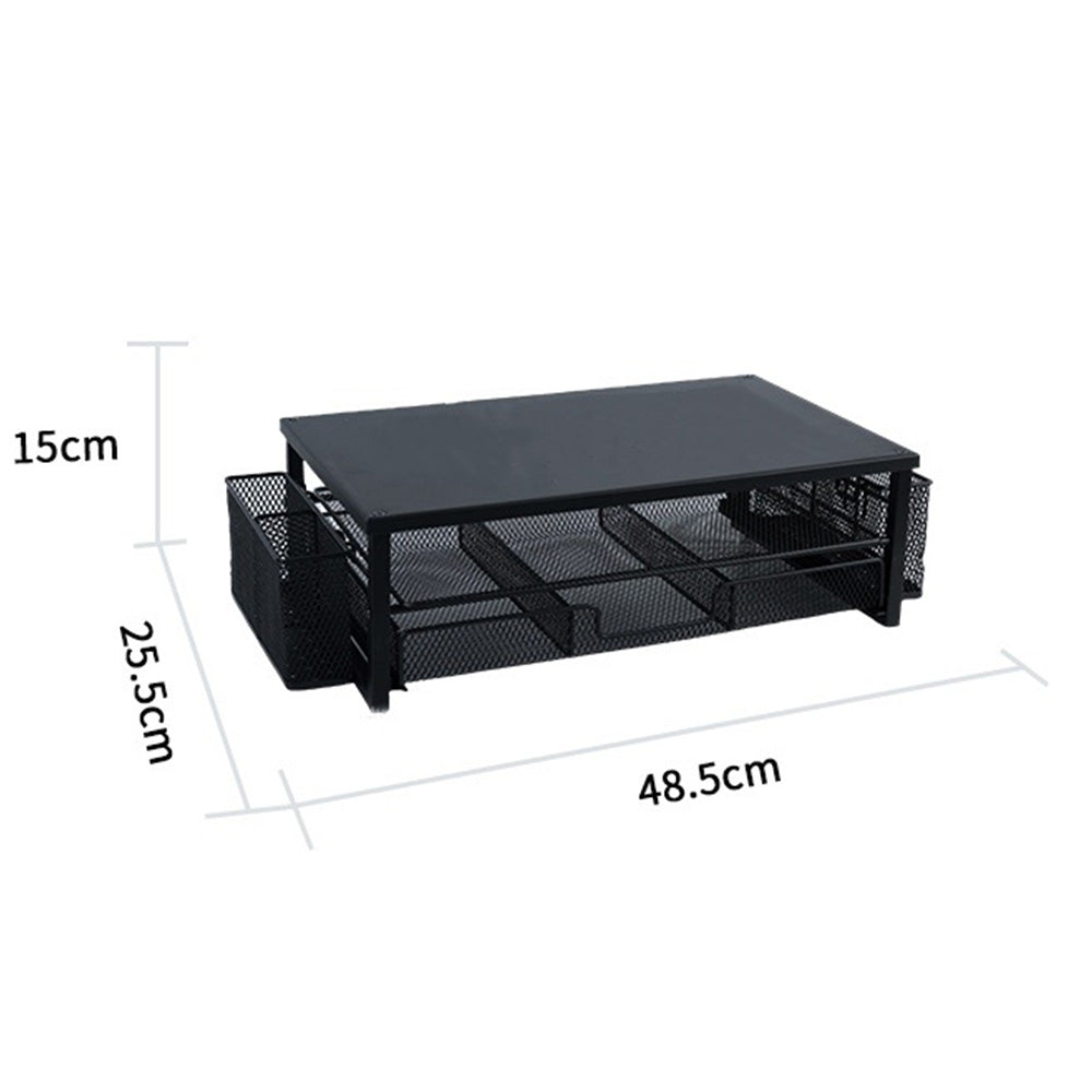 Desk Organizer Computer Monitor Stand Riser with Drawer and Pen Holders