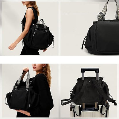 3 in 1 Convertible Travel Tote Bag-Black