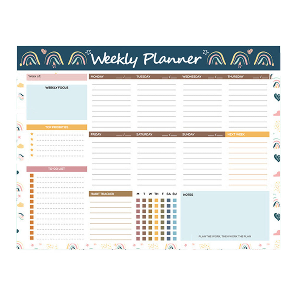 Weekly To Do List Notepad Undated Planner With 52 Sheets Weekly Planner-Navy