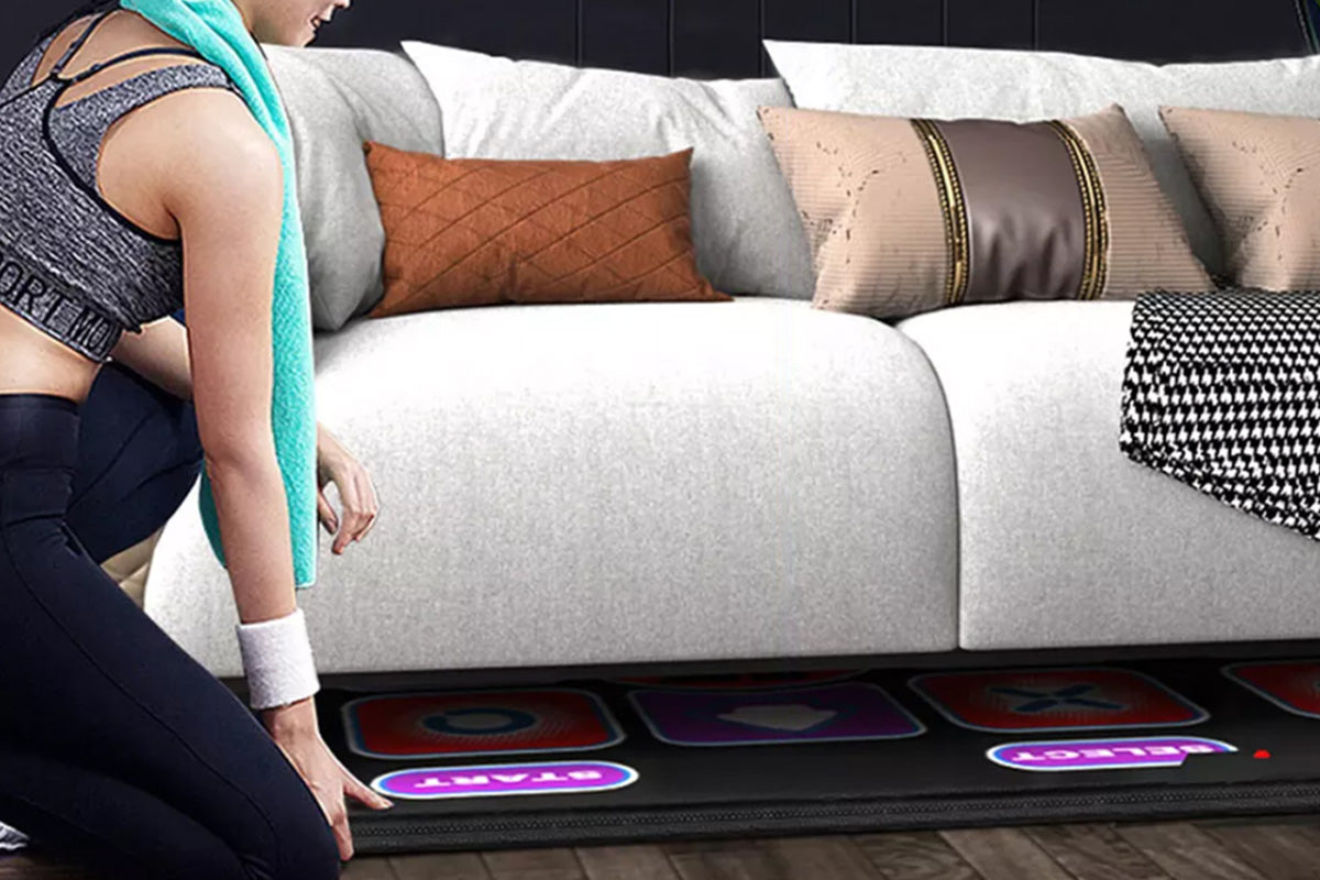 Double Dance Mat Non-Slip Wireless Dancers Step Pads with 2 Wireless Handle