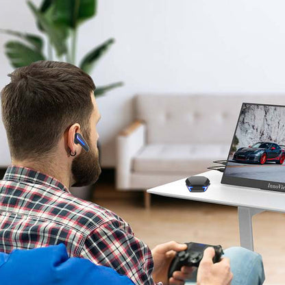 Wireless Bluetooth Gaming Earphones In-Ear Headsets with Breathing Light Black