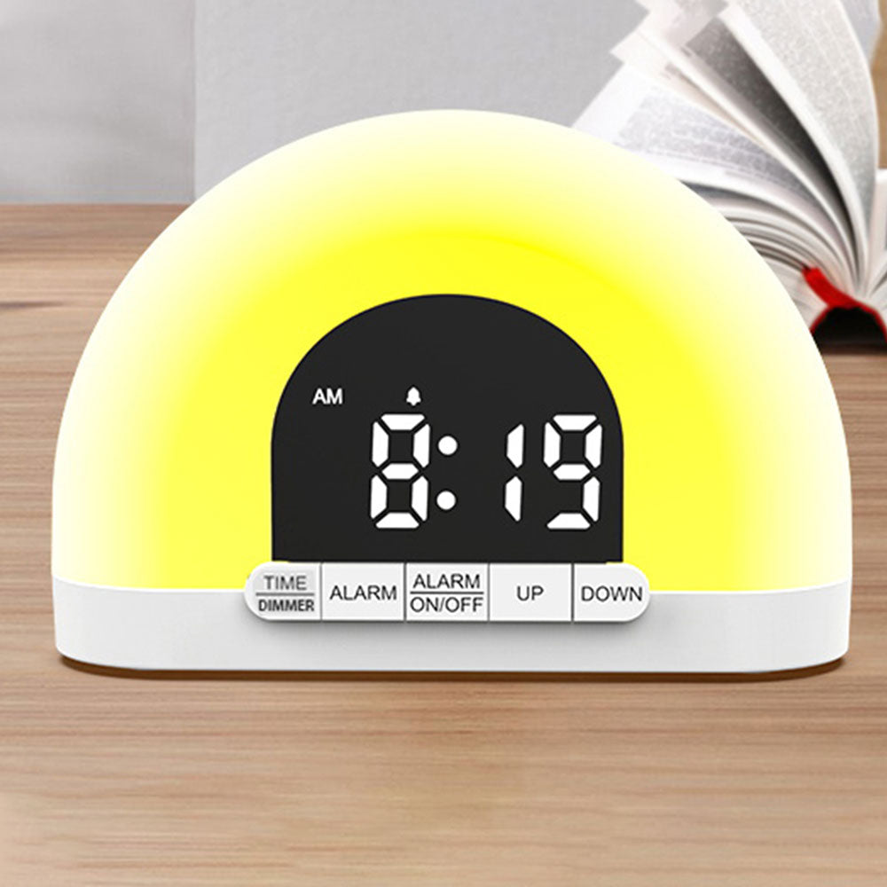 Sunrise Alarm Clock Smart Wake Up Alarm Sunlight Digital LED Night Lamp Clock