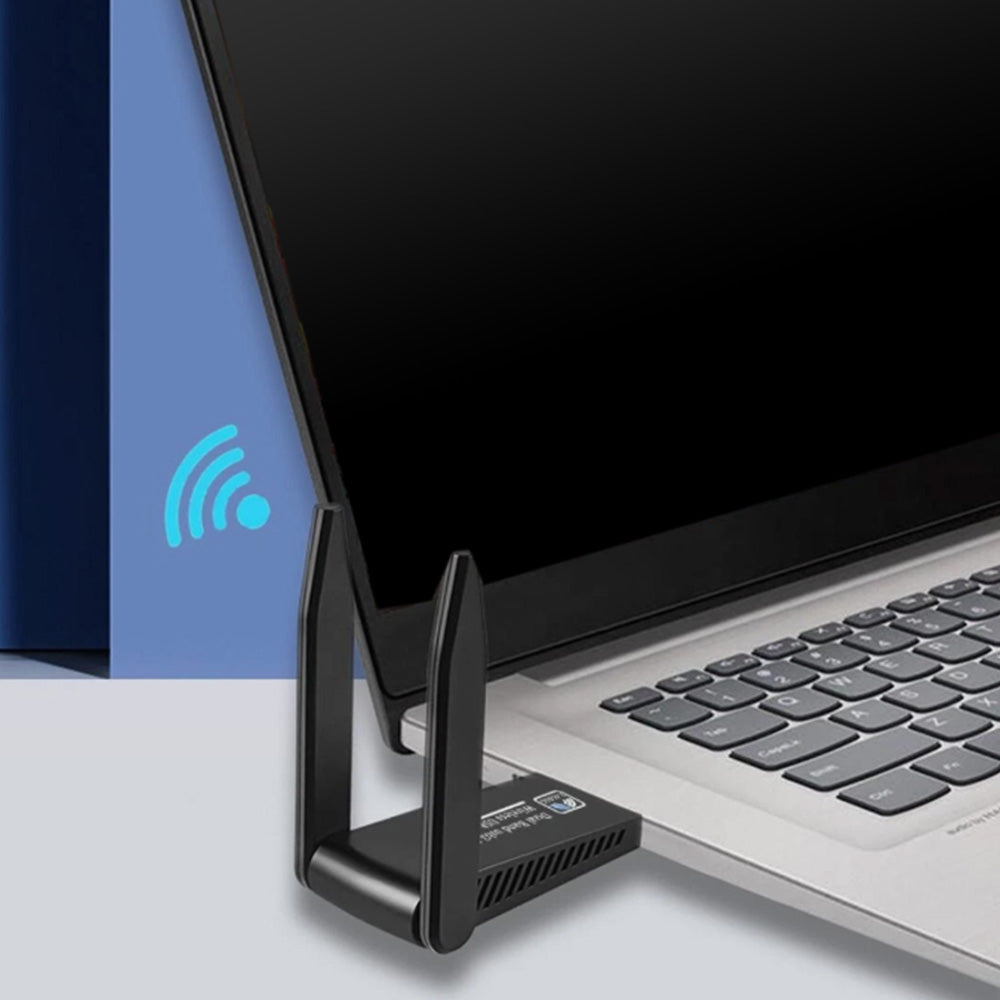WiFi Wireless Adapter Bluetooth 5.0 Dual Band High-Gain Antennas for Windows Mac