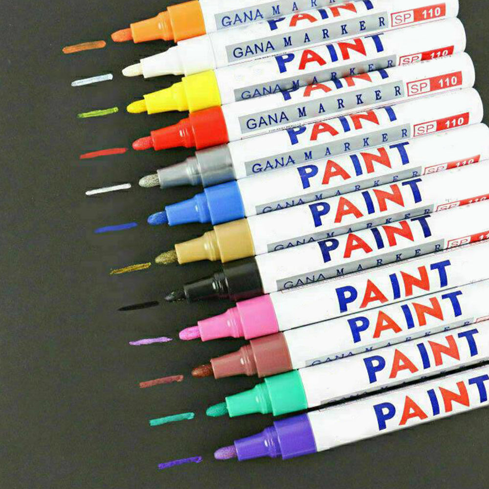 12 Colors Permanent Oil Based Paint Pen Waterproof Markers