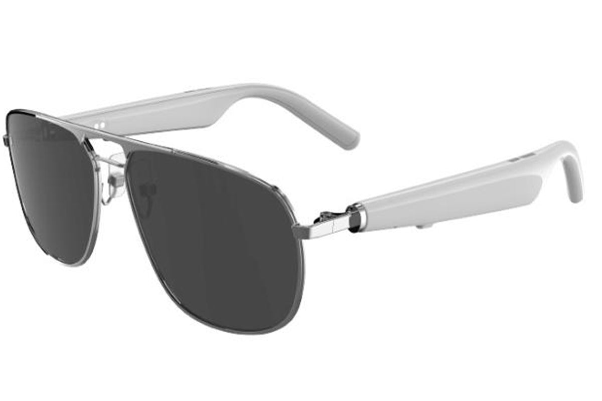 Smart Bluetooth Sunglasses Built-in Open Ear Music and Speaker for Men and Women -White