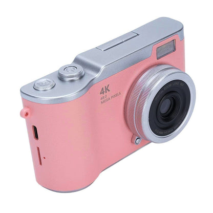 HD 1080P Retro Digital Camera with 2.4-inch Flip Screen for Photos & Video Pink