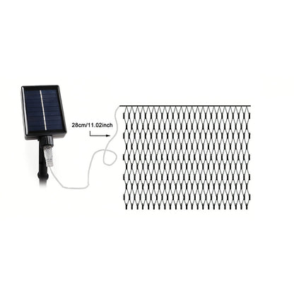 Solar Outdoor Mesh Lights Bush Lights 8 Modes Christmas Net Light - Warm White