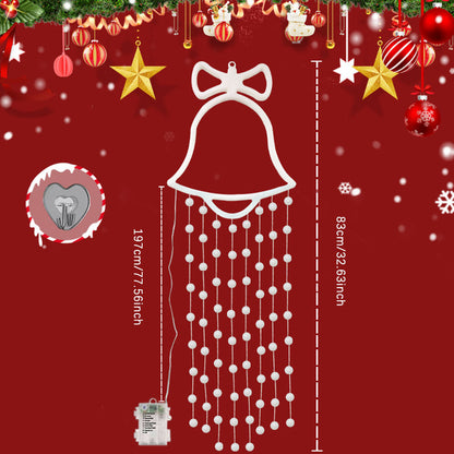 2Pcs Christmas Hanging Bell Light 8 Modes  Colorful Bell Light Xmas New Year Decor