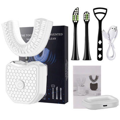 Rechargeable U-Shaped Electric Toothbrush Set for Daily Oral Care-White