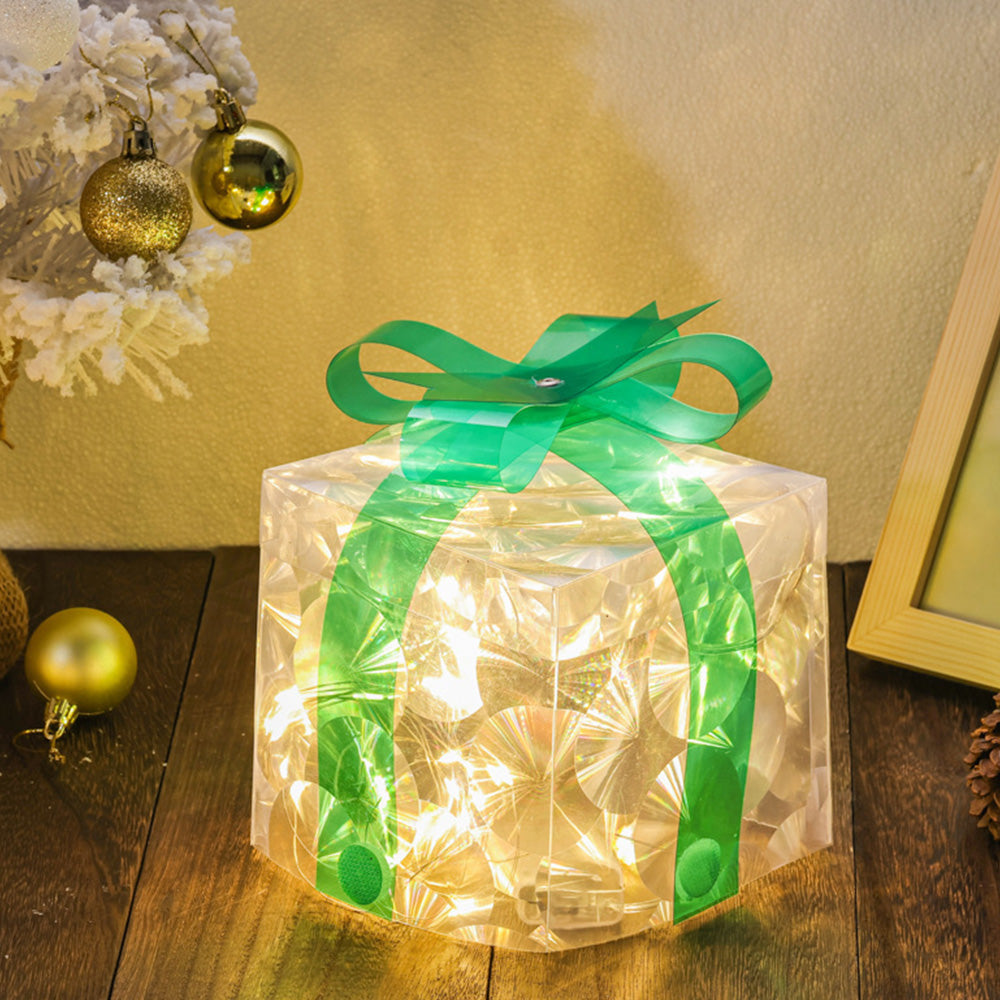 3-Pack 3D Christmas Gift Boxes with LED Lights Holiday Decorations Style 2