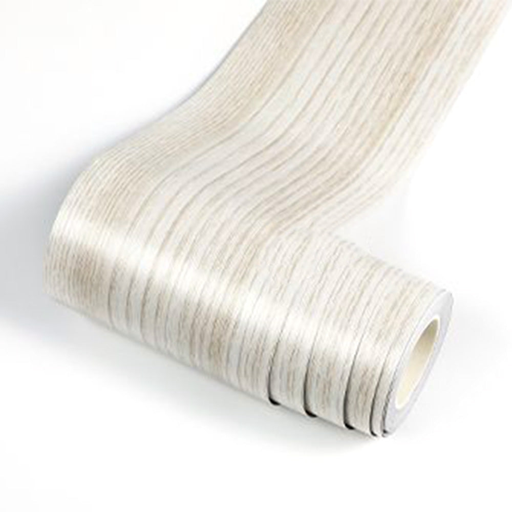 Peel and Stick Wood Grain Border Waterproof Sticker Self Adhesive for Wall-white