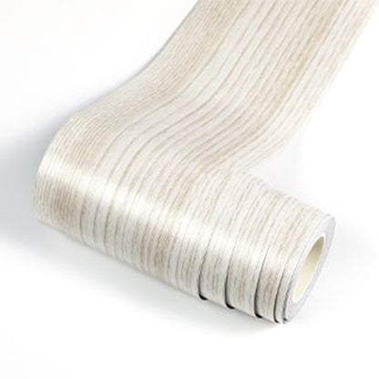 Peel and Stick Wood Grain Border Waterproof Sticker Self Adhesive for Wall-white