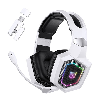 2.4GHz Wireless Gaming Headset with Flip Microphone for PC-White