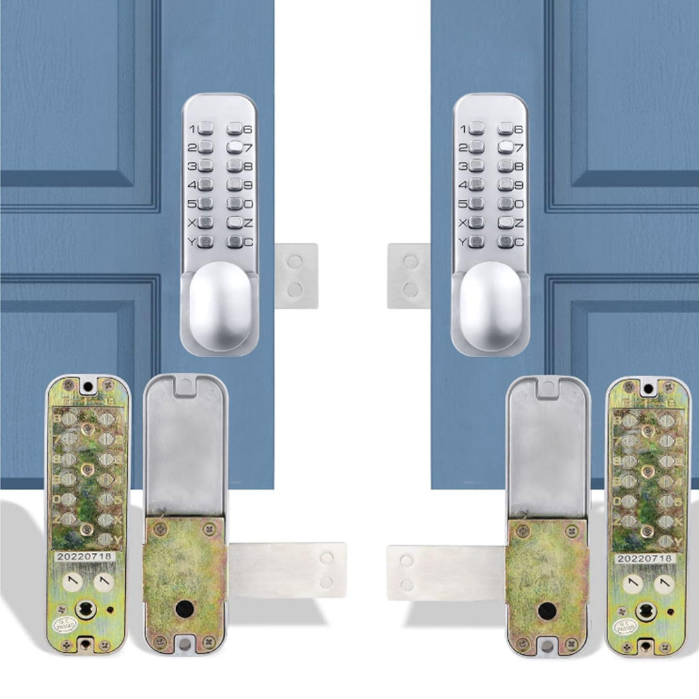 Mechanical Keyless Entry Door Lock Smart Code Combination Security Door Knob Silver