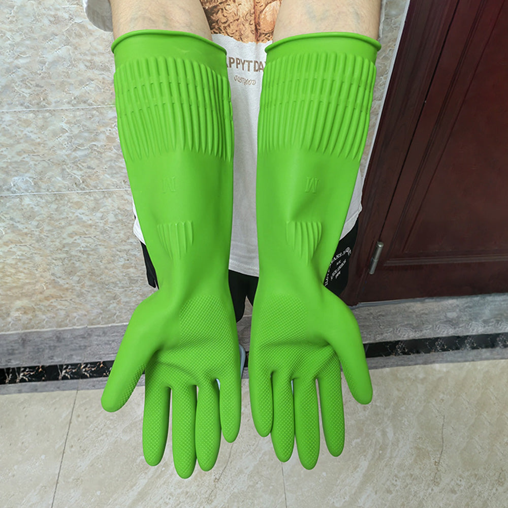 38cm Extra Long Rubber Gloves 3 Pack Heavy Duty Cleaning Gloves for Dishwashing
