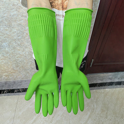 38cm Extra Long Rubber Gloves 3 Pack Heavy Duty Cleaning Gloves for Dishwashing