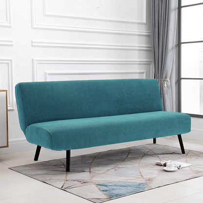 Stretch Armless Cover Sofa Bed Slipcover Protector Elastic Futon Protector Green