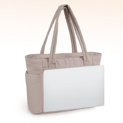 Women¡¯s Handheld Tote Bag ¨C With Cup Holder Compartment and Luggage Sleeve for Travel & Work Camel
