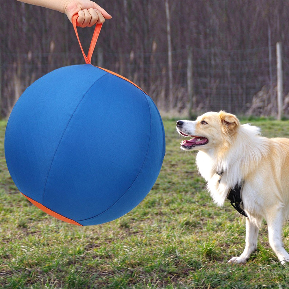 Outdoor Dog Herding Play Ball with Reinforced Oxford Fabric and Slow Deflation - Blue