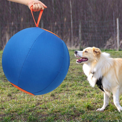 Outdoor Dog Herding Play Ball with Reinforced Oxford Fabric and Slow Deflation - Blue