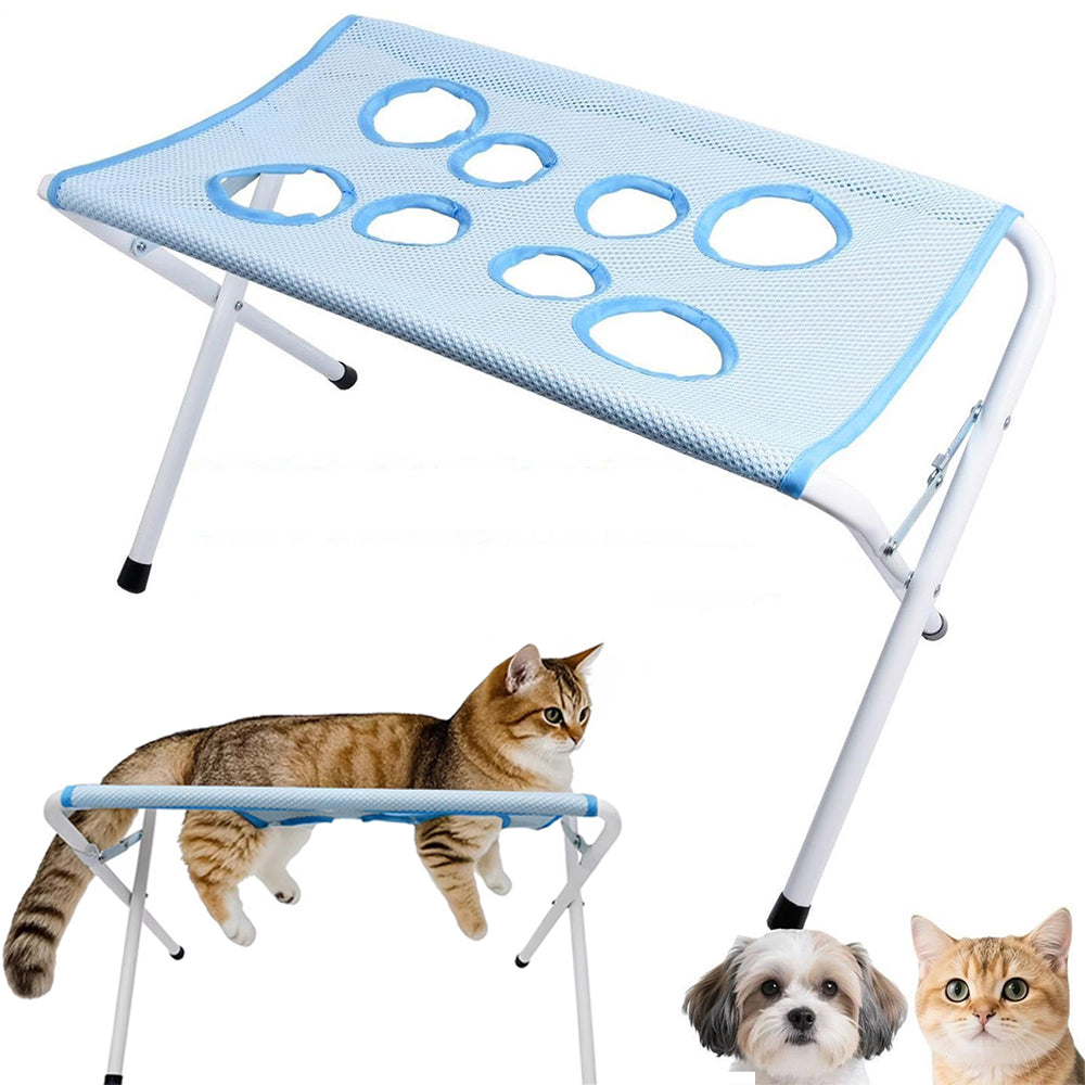 Pet Grooming Hammock Bathing Restraint Bed for Claw Care - Blue