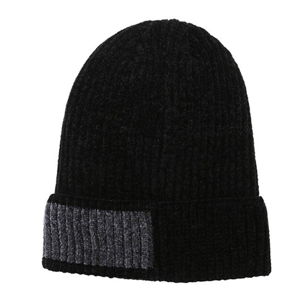 Knitted Hat Winter Warm Beanie Cap for Outdoor Sports Activities Black