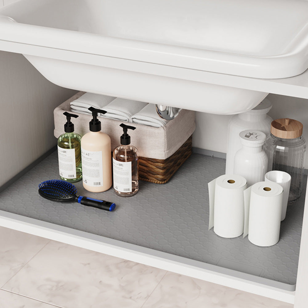 Silicone Under Sink Mat with Raised Edge - Grey