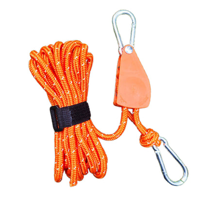 5M Adjustable Fast Release Pulley Camping Rope Camping Tent Guy Line for Canopy Orange