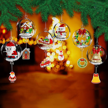 Christmas Tree Ornaments Building Block Set Santa & Nutcracker Xmas Decorations Style 1