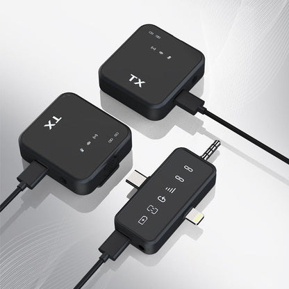 3-in-1 Wireless Lavalier Microphone 2.4G Plug and Play Mini Microphone for Recording Interview Vlogs