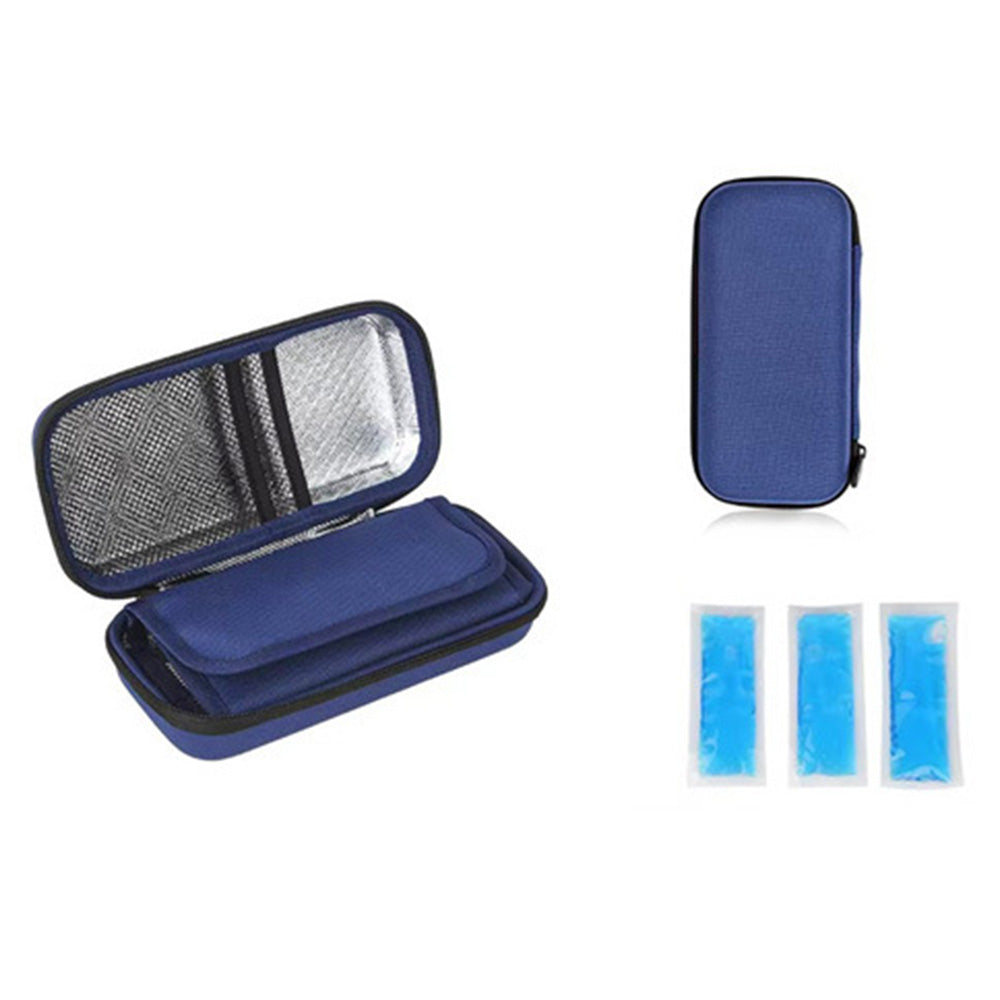 Insulin Cooler Travel Case Diabetic Medication Cooler Bag-Navy