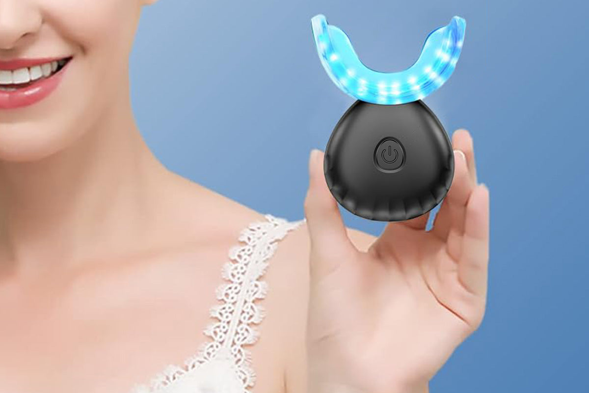 Portable Teeth Whitening Kit with Blue Light Technology-Black