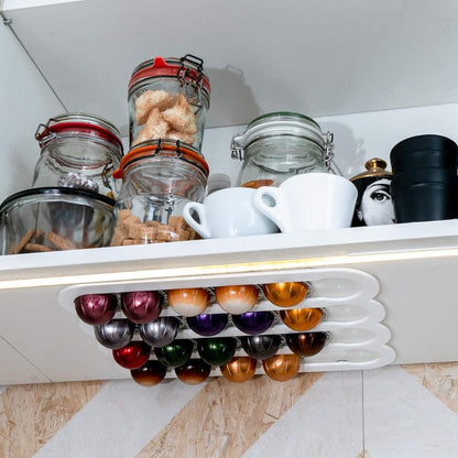 Magnetic Wall Mounted Coffee Pod Rack for Nespresso Vertuo Capsules Capsule Holder White